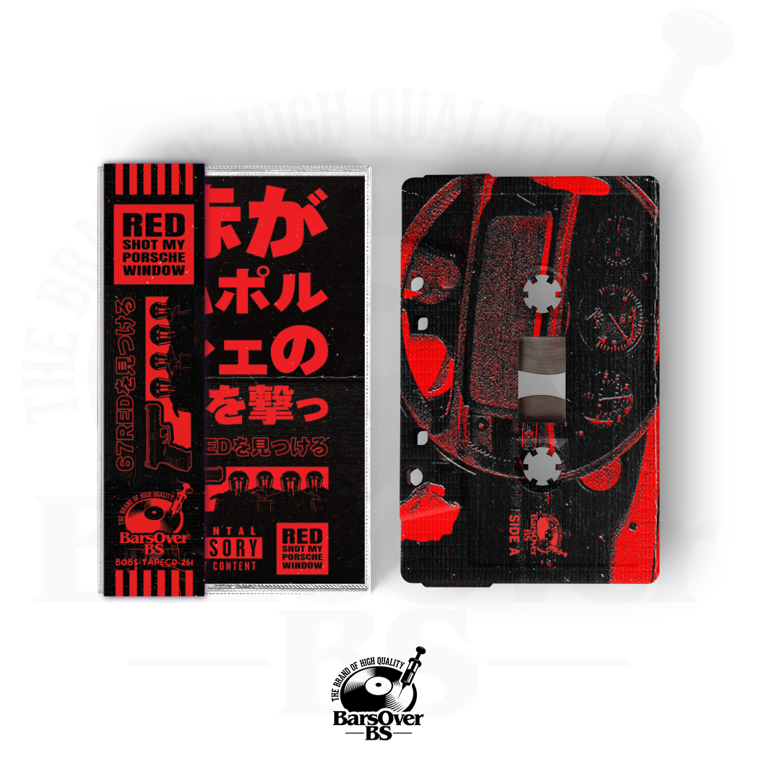 067Red - Red Shot My Porsche Window (Alternate Cover Cassette Tape With Obi Strip) (Available Until Saturday Midnight EST)