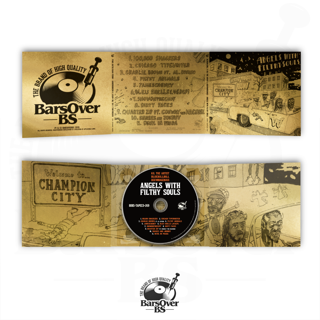 DeevoDaGenius x BlueHillBill x Kil The Artist - Angels With Filthy Souls (Alternate Artwork) (BarsOverBS Gold Digipak CD) (2 Bonus Tracks) (ONLY 5) (ONE PER PERSON)