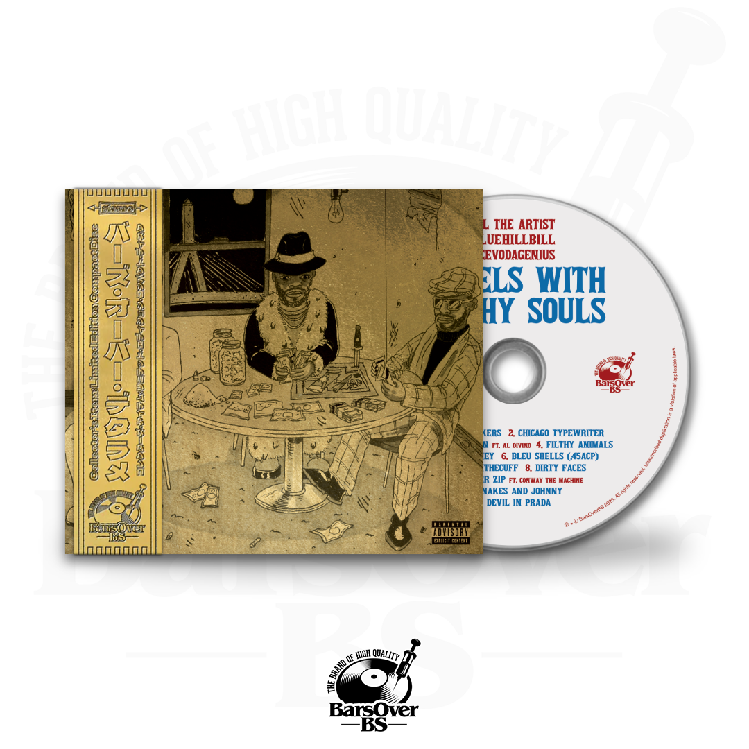DeevoDaGenius x BlueHillBill x Kil The Artist - Angels With Filthy Souls (Main Artwork) (BarsOverBS Gold Digipak CD) (2 Bonus Tracks) (ONLY 5) (ONE PER PERSON)