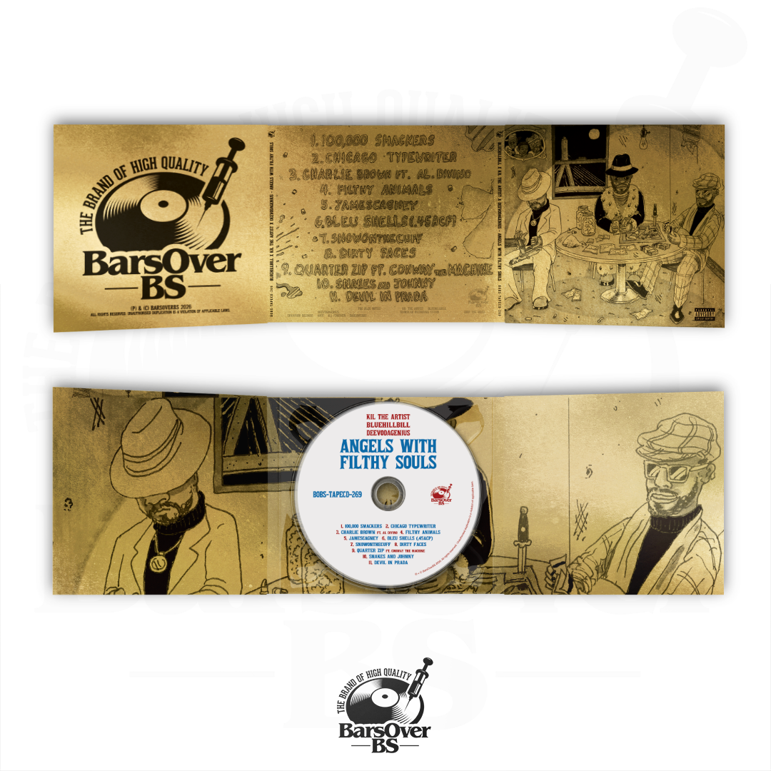 DeevoDaGenius x BlueHillBill x Kil The Artist - Angels With Filthy Souls (Main Artwork) (BarsOverBS Gold Digipak CD) (2 Bonus Tracks) (ONLY 5) (ONE PER PERSON)