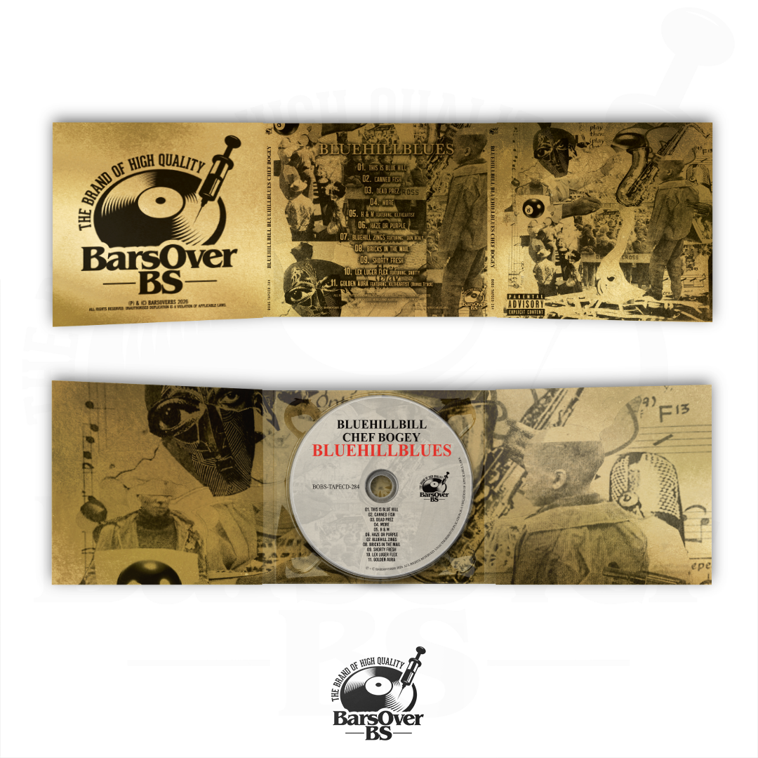 BlueHillBill x Chef Bogey - BlueHillBlues (Alternate Cover) (BarsOverBS Gold Digipak CD) (ONLY 5) (ONE PER PERSON)