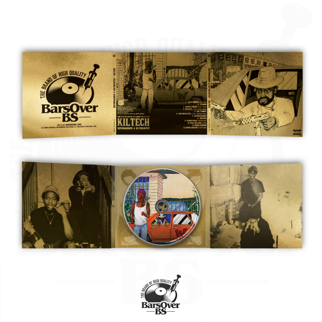 Kil The Artist x DeevoDaGenius - Kil Tech (Main Cover) (BarsOverBS Gold Digipak CD) (ONE PER PERSON)