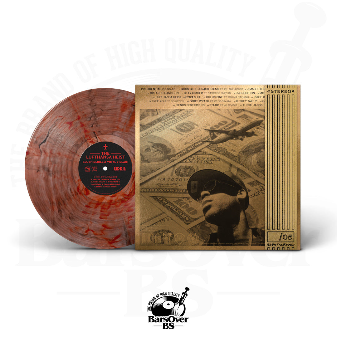 BlueHillBill x Vinyl Villain - The Lufthansa Heist (100 Series Vinyl Collection) (BarsOverBS Gold Vinyl) (ONLY 5) (ONE PER PERSON) (Shipped Outside Jacket)