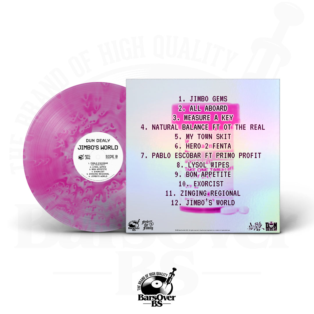 Dun Dealy (Feed The Family) x Chef Bogey - Jimbo's World (BarsOverBS Holographic Vinyl) (100 Series) (Shipped Outside Of Jacket In Plastic Sleeve) (ONLY 10) (ONE PER PERSON)