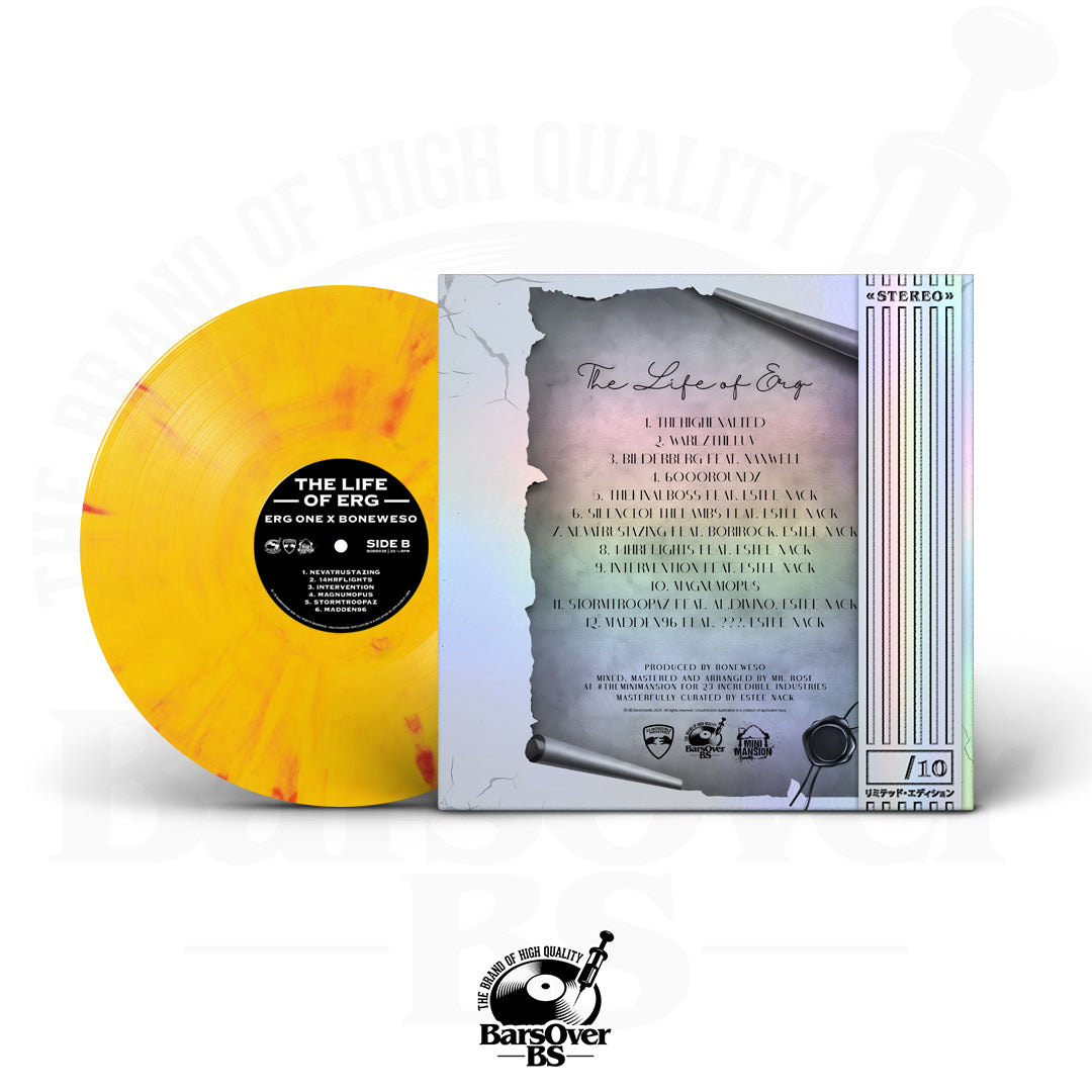 Erg-One x Boneweso - The Life Of Erg (Co-Starring Estee Nack) (100 Series Vinyl Collection) (BarsOverBS Holographic Jacket Edition) (ONLY 10) (ONE PER PERSON) (Shipped Outside The Jacket)