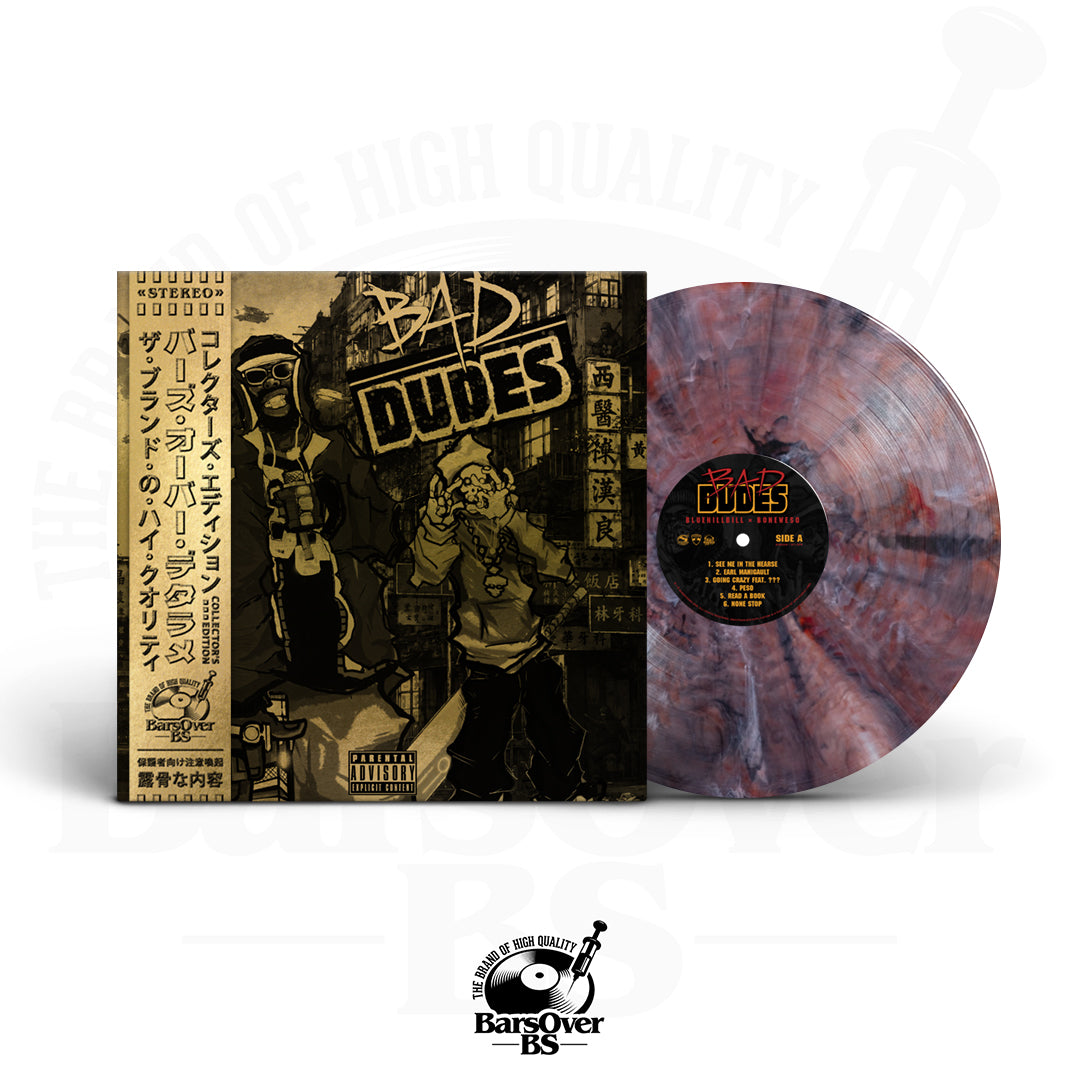 BlueHillBill x Boneweso - Bad Dudes (BarsOverBS Gold Jacket Obi Strip Vinyl) (Buck 50 Series Vinyl) (ONE PER PERSON/HOUSEHOLD)