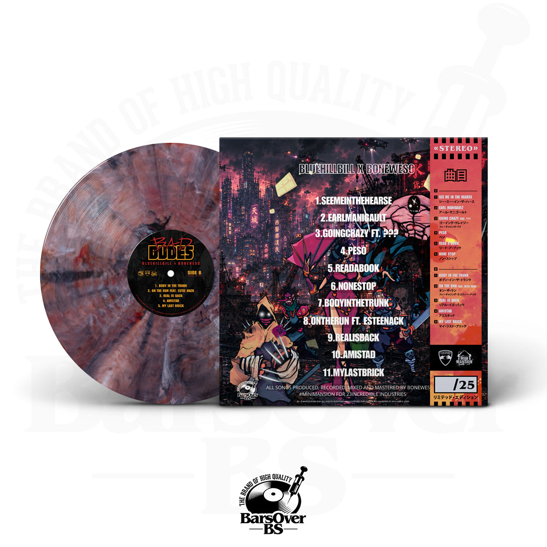 BlueHillBill x Boneweso - Bad Dudes (Main Cover) (Obi Strip Vinyl) (Shipped Outside Of Jacket) (Buck 50 Series Vinyl) (ONE PER PERSON/HOUSEHOLD)