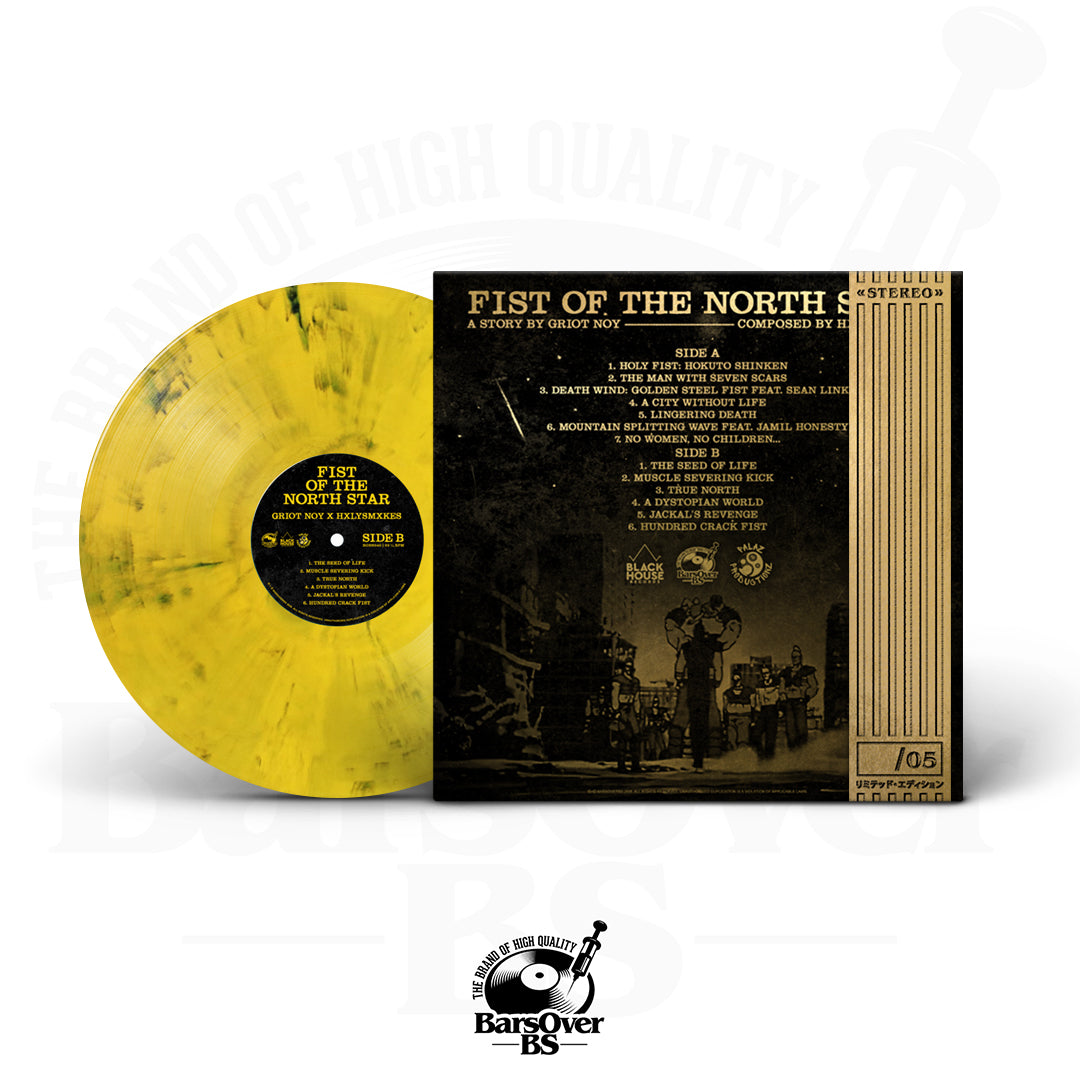 Griot Noy x Hxlysmxkes - Fist Of The North Star (BarsOverBS Gold Vinyl) (Includes 3 Bonus Tracks!) (ONE PER PERSON) (ONLY 5) (Shipped Outside Of Jacket)
