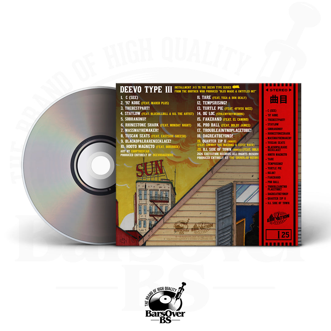 DeevoDeGenius - Deevo Type lll (Main Cover) (Featuring Conway The Machine, Estee Nack, Bori Rock, BlueHillBill & More) (Digipak CD With Obi Strip) (2 Bonus Tracks)