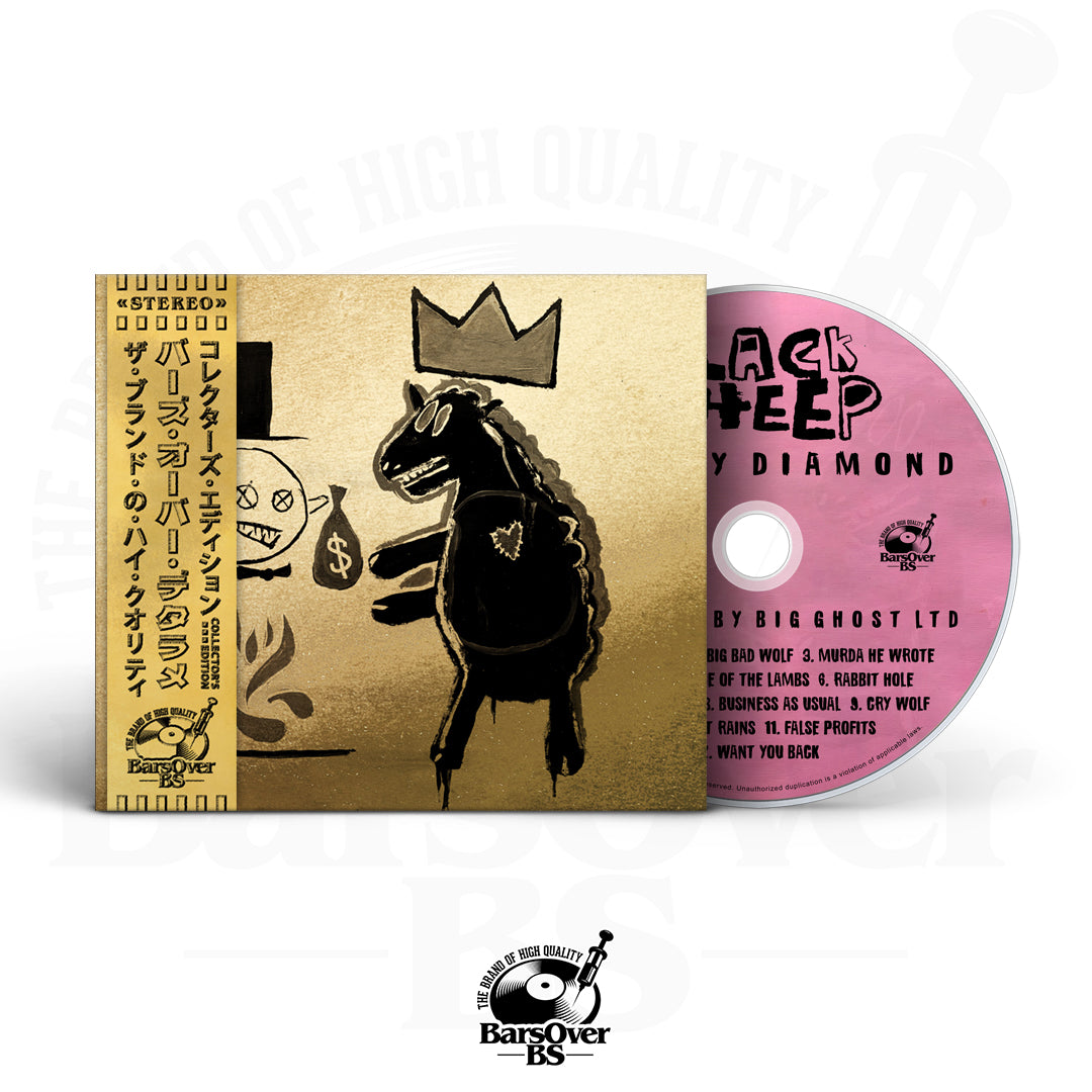 Mickey Diamond x Big Ghost - Black Sheep (BarsOverBS Gold Digipak CD) (Main Cover) (Glass Mastered CD) (ONE PER PERSON) (ONLY 10)