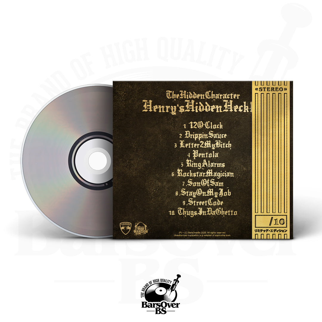 The Hidden Character x Smello - HENRYSHIDDENHECKLER (BarsOverBS Gold Digipak CD) (ONLY 10)