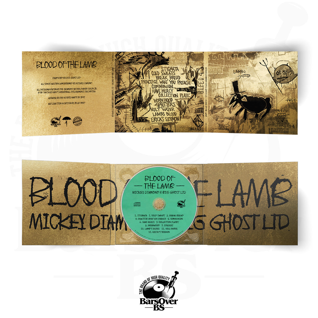 Mickey Diamond x Big Ghost - Blood Of A Lamb (Alternate Cover) (BarsOverBS Gold Digipak CD) (ONE PER PERSON) (ONLY 10)
