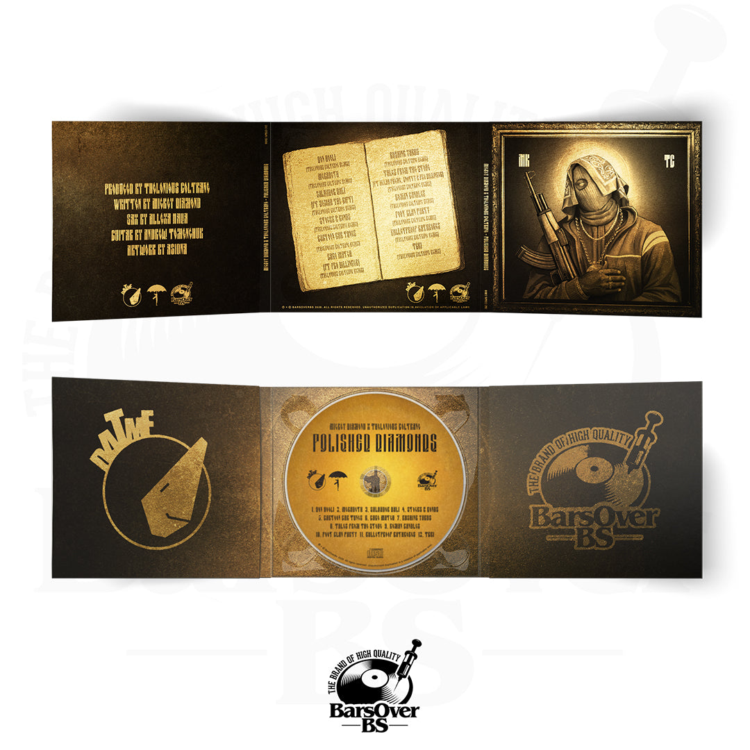 Mickey Diamond x Thelonious Coltrane - Polished Diamonds (BarsOverBS Gold Digipak CD) (ONLY 10) (ONE PER PERSON)