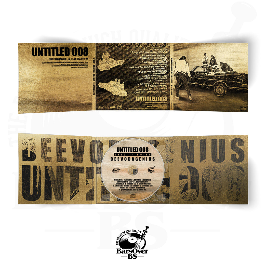 DeevoDaGenius - Untitled 008 (Part 1) (Feat. Rome Streetz, Boldy James, Borirock & More) (Main Cover) (BarsOverBS Gold Digipak CD) (ONE PER PERSON)