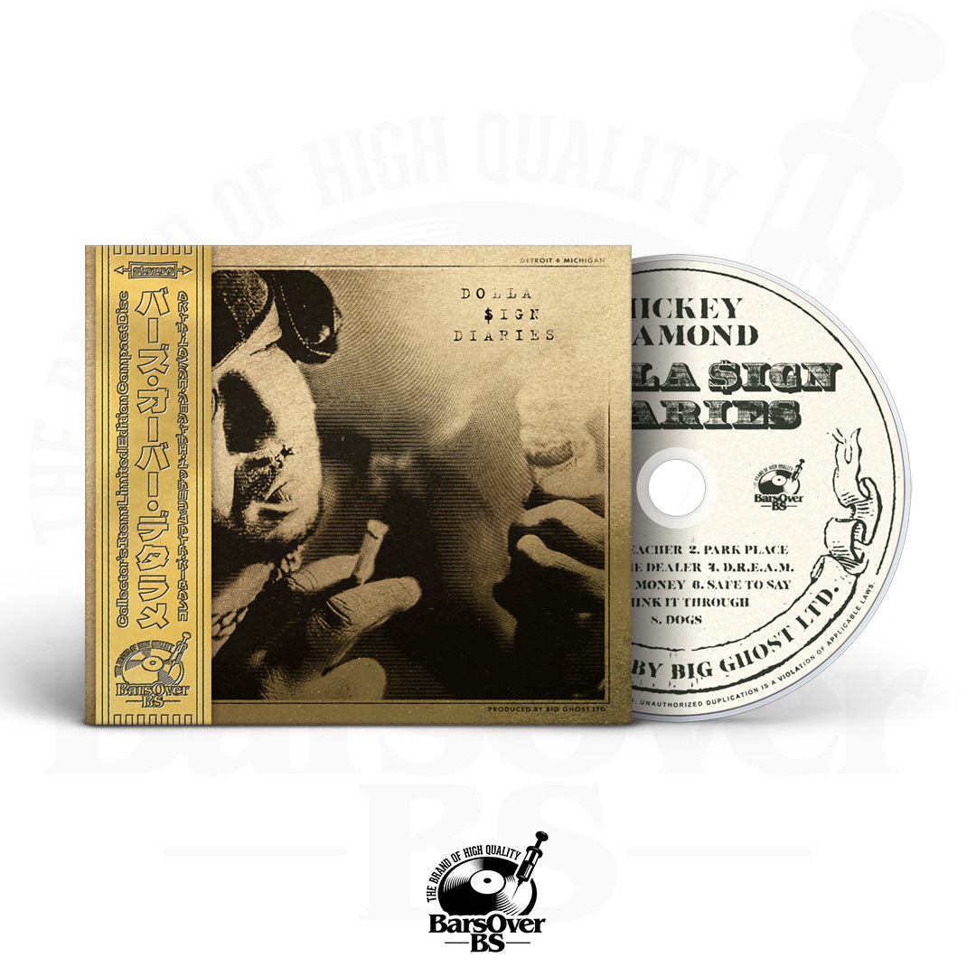 Mickey Diamond x Big Ghost - Dolla $ign Diaries (BarsOverBS Gold Digipak CD) (Glass Mastered CD) (ONLY 10) (ONE PER PERSON)
