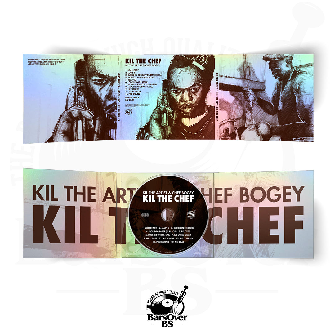 Kil The Artist x Chef Bogey - Kil The Chef (Alternate Cover) (BarsOverBS Holographic Digipak CD)