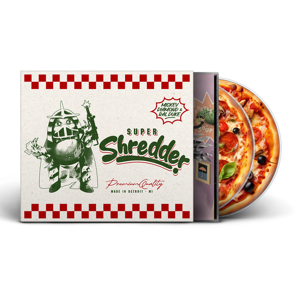 Mickey Diamond x Ral Duke - Super Shredder (Double CD With Pizza Box O-Card) (Instrumentals Included) (Glass Mastered CD) (3 PER PERSON LIMIT)