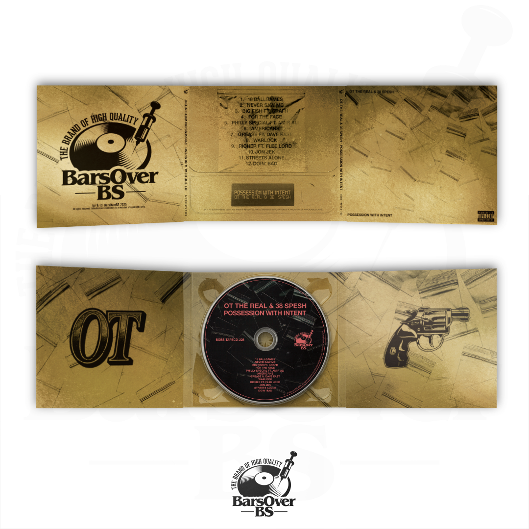 OT The Real x 38 Spesh - Possession With Intent (BarsOverBS Gold Digipak CD) (Glass Mastered CD)