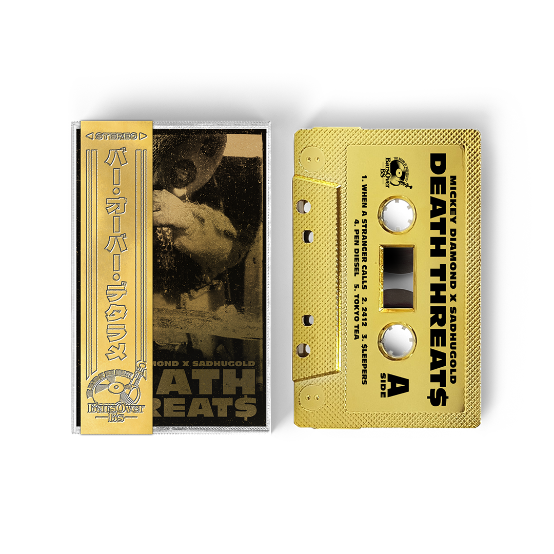 Mickey Diamond - Death Threats (GOLD BarsOverBS Tape)(ONE PER CUSTOMER)(1st 20 Orders Get Free Trading Card)