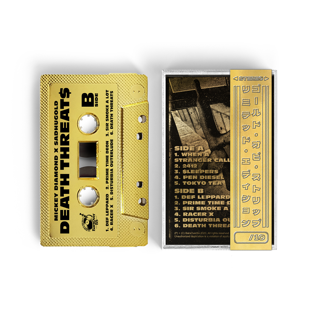 Mickey Diamond - Death Threats (GOLD BarsOverBS Tape)(ONE PER CUSTOMER)(1st 20 Orders Get Free Trading Card)