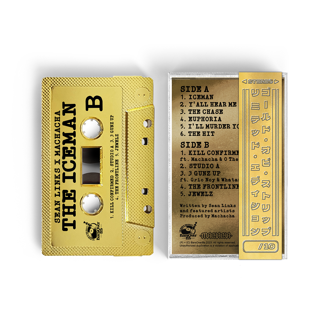 Sean Links x Machacha - The Iceman (GOLD BarsOverBS Cassette Tape With Obi Strip)(ONE PER PERSON)