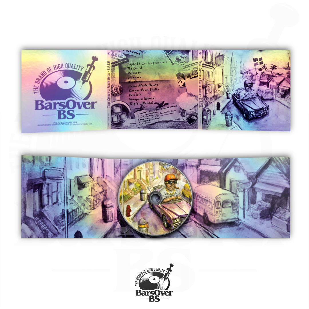 Estee Nack x True Cipher - S.E.T.U. (Main Cover) (BarsOverBS Holographic Digipak CD) (Glass Mastered) (ONE PER PERSON)