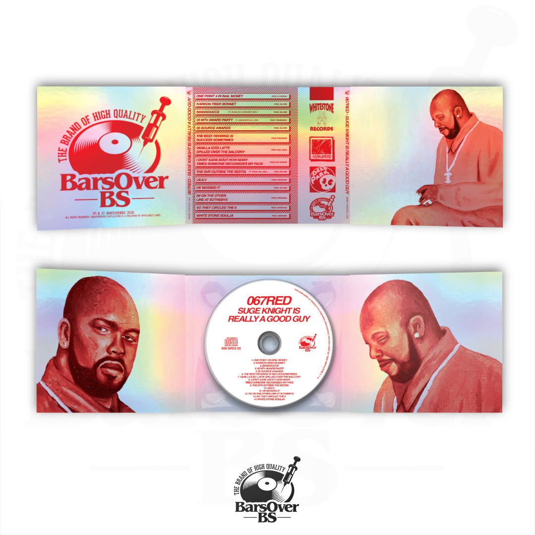 067RED - Suge Knight Is Really A Good Guy (Alternate Cover) (BarsOverBS Holographic Digipak CD) (ONLY 5) (ONE PER PERSON)