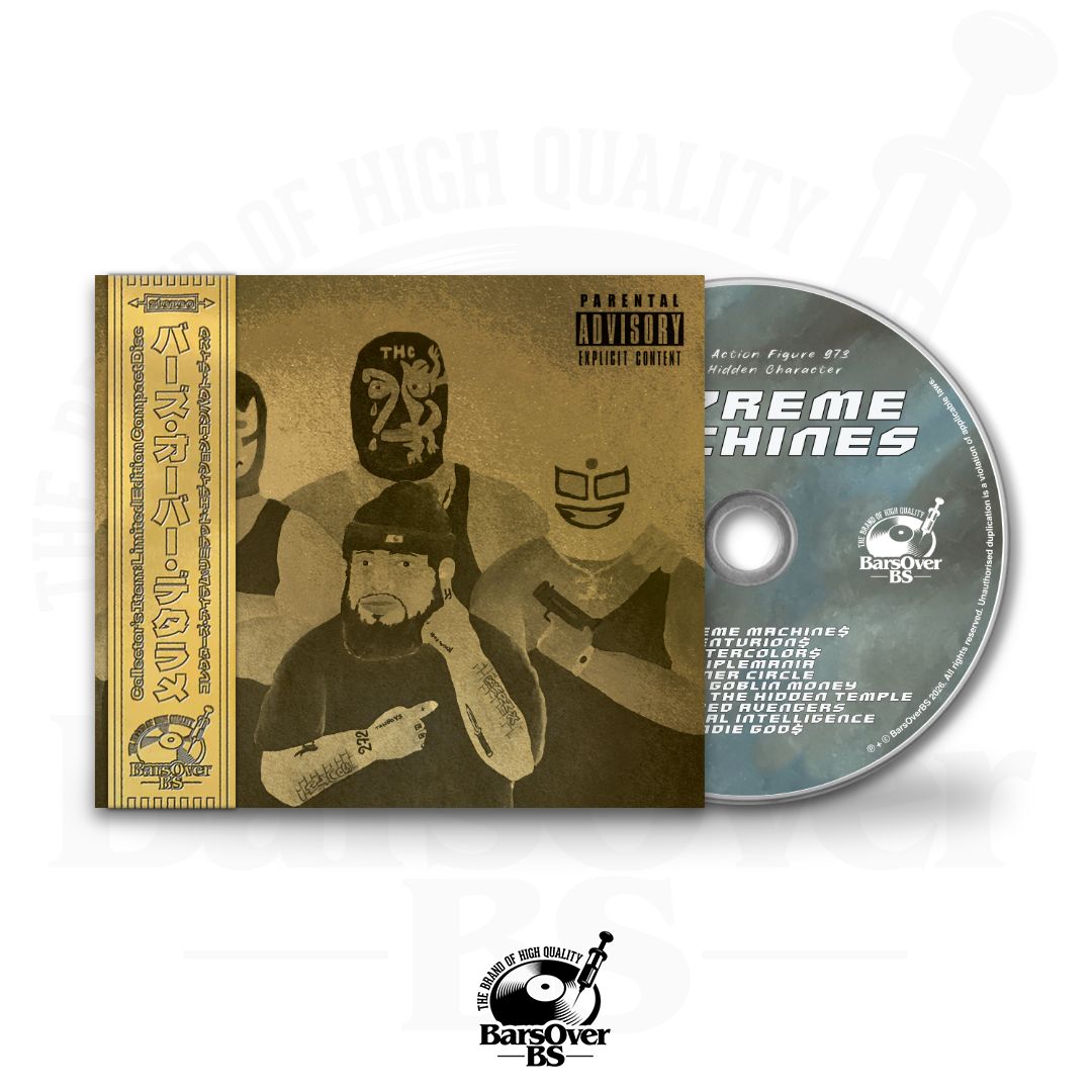 The Hidden Character x Action Figure x 067Red - Supreme Machines Presented By 1000 Words (BarsOverBS Gold Digipak CD) (Main Cover) (Glass Mastered CD) (1 Chase CD Included!) (ONE PER PERSON) (Read Details!)