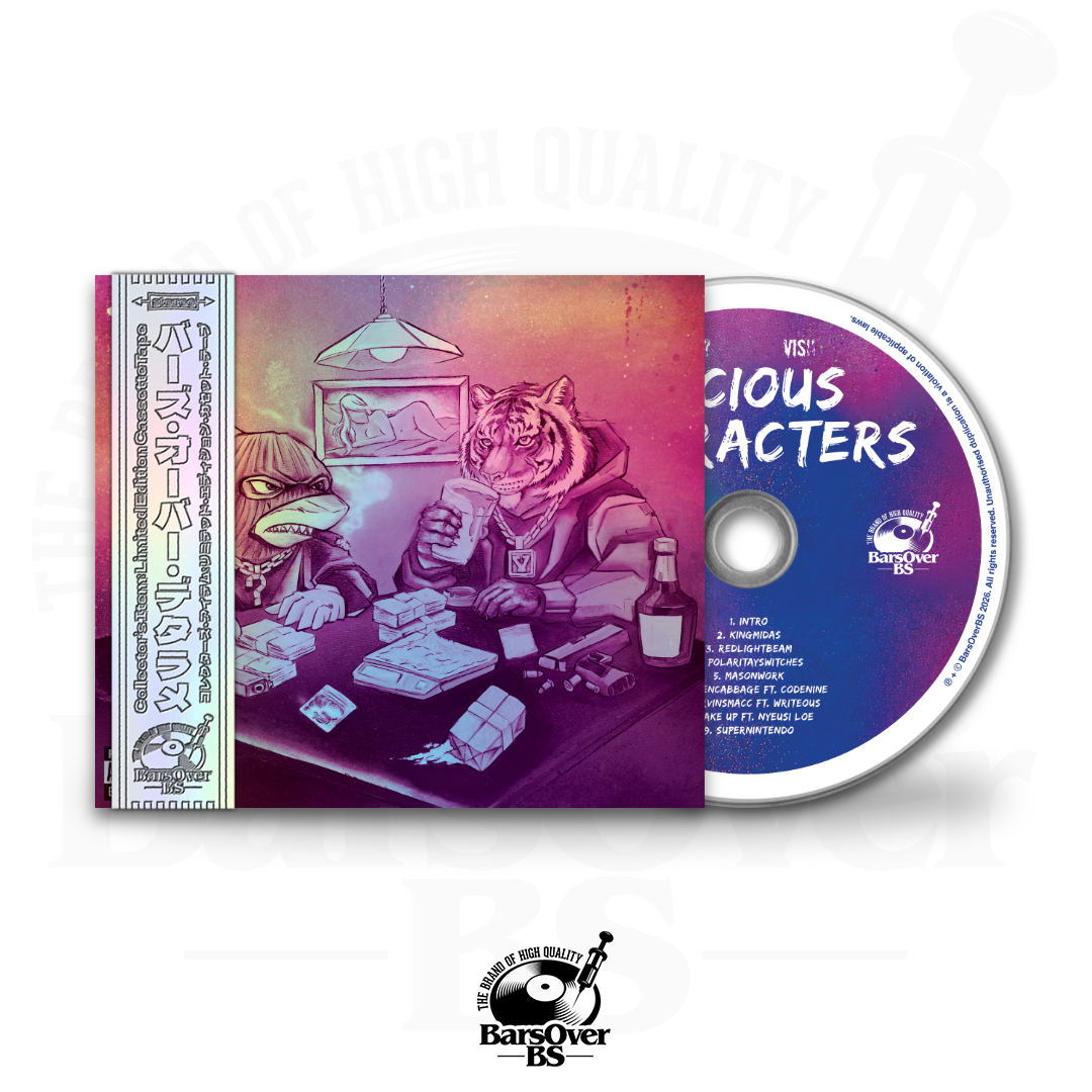 The Hidden Character x Vish - Vicious Characters (BarsOverBS Holographic Digipak CD) (ONE PER PERSON)