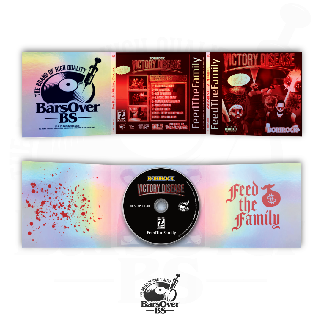 BoriRock - Victory Disease (BarsOverBS Holographic Digipak CD) (2 Bonus Tracks + Instrumentals!!) (Alternate Cover) (ONLY 5) (ONE PER PERSON)