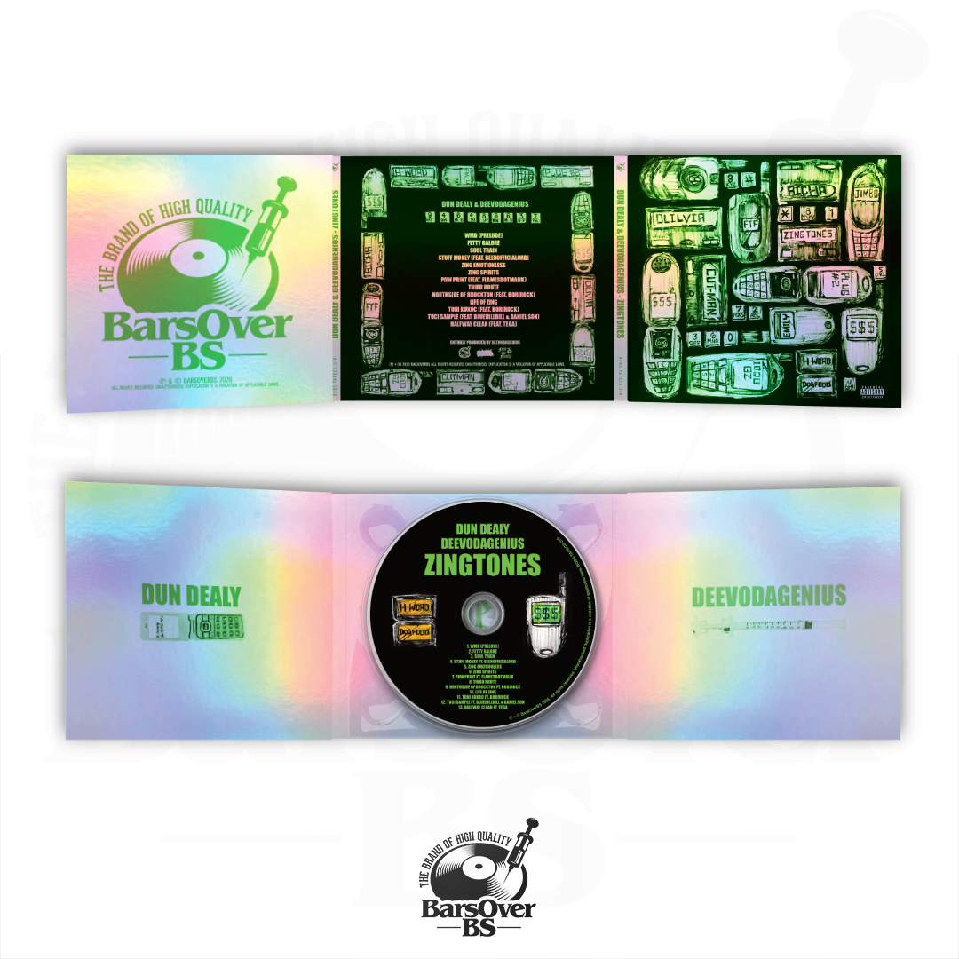 Dun Dealy x DeevoDaGenius - ZingTones (Alternate Cover 1) (BarsOverBS Holographic Digipak CD) (ONE PER PERSON)