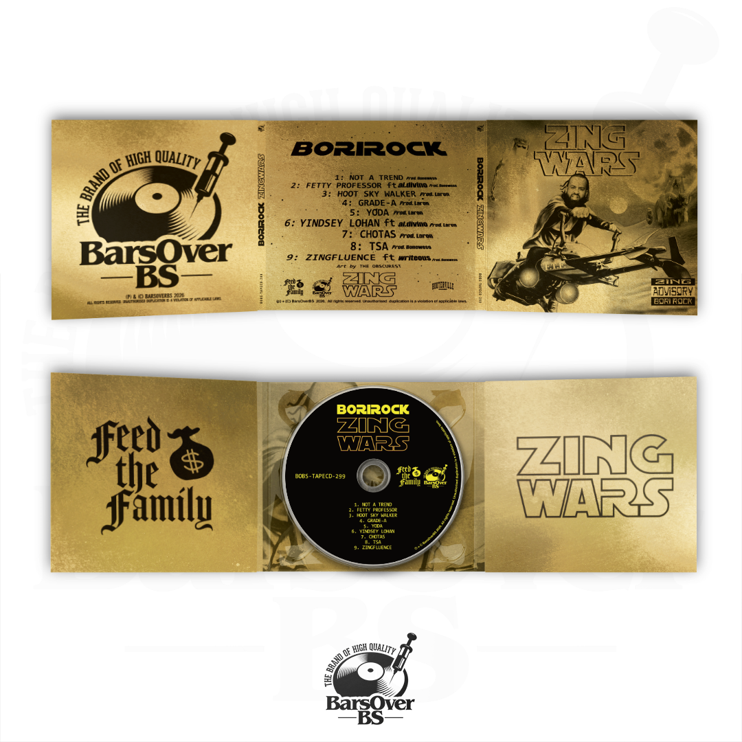 BoriRock - Zing Wars (Alternate Cover) (BarsOverBS Gold Digipak CD) (Chase The Chase CD's!) (ONE PER PERSON)