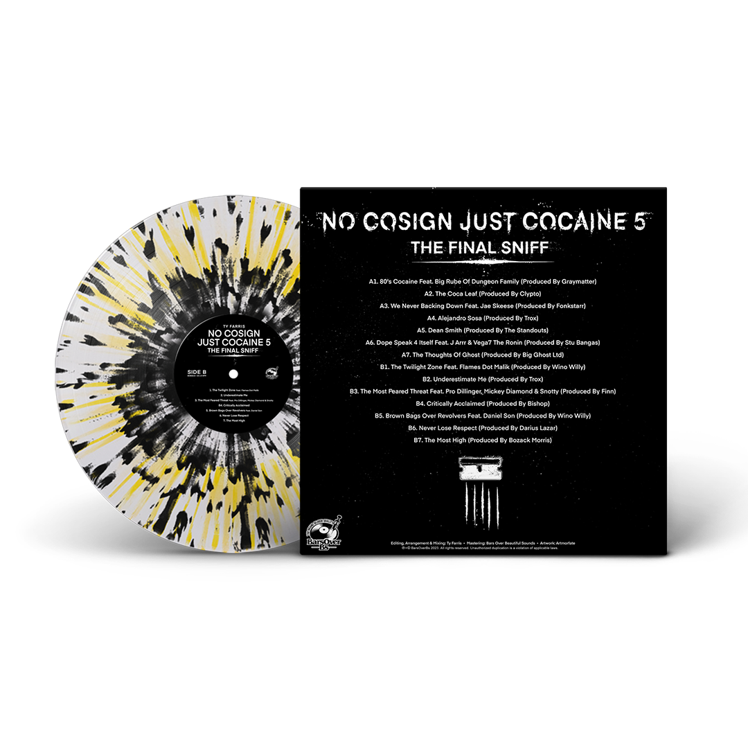 Ty Farris - No Cosign Just Cocaine 5 (Skull Cover) (Yellowjacket Splatter Vinyl)(PROMO)