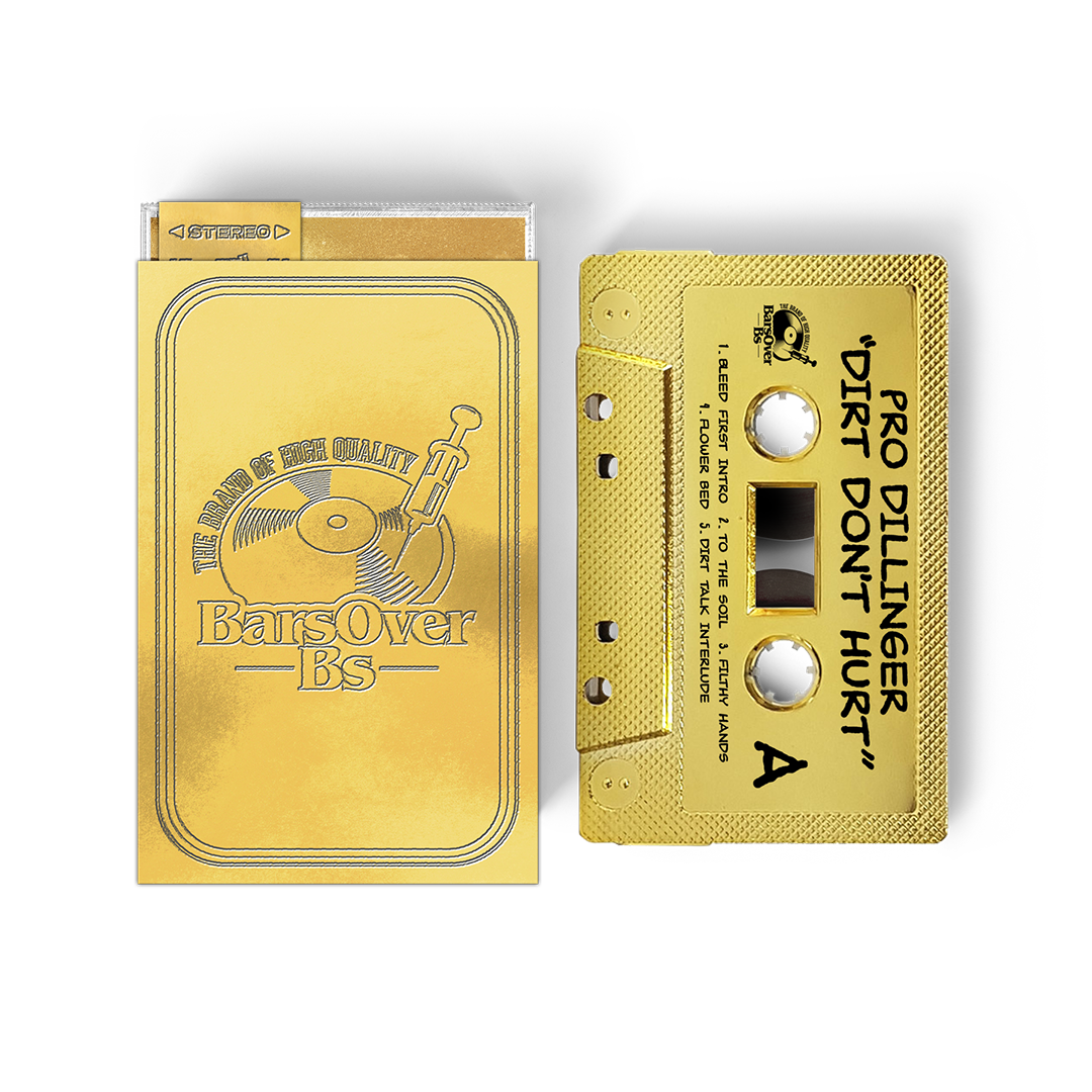 Pro Dillinger x Machacha - Dirt Dont Hurt (BarsOverBS Gold Cassette Tape With Obi Strips) (ONE PER PERSON)