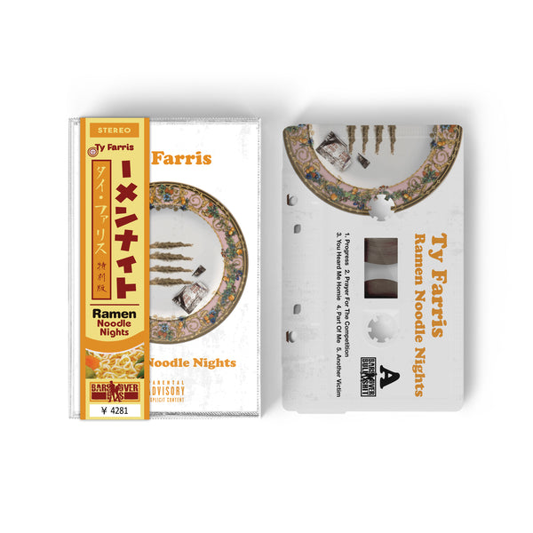 Ty Farris - Ramen Noodle Nights Cassette Tape With Obi Strip & Metallic Foil Printing
